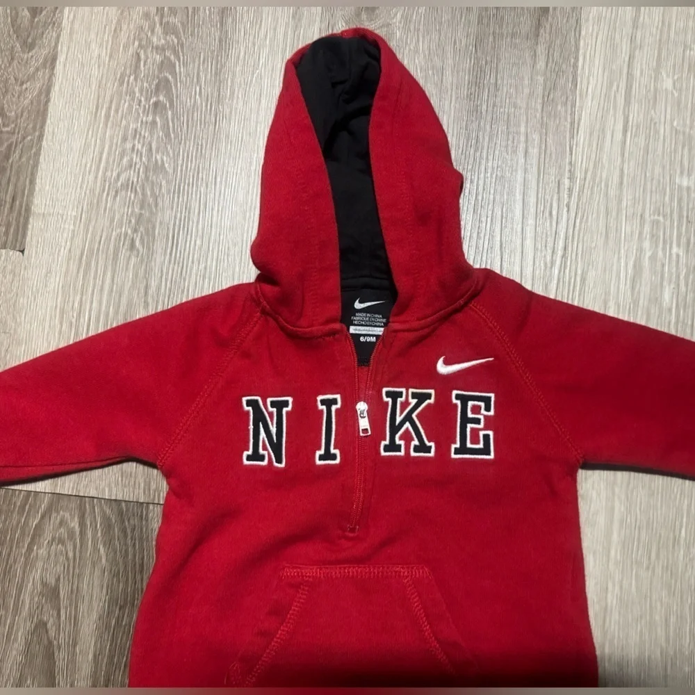 Nike Red Footies One Piece with Cozy Fleece